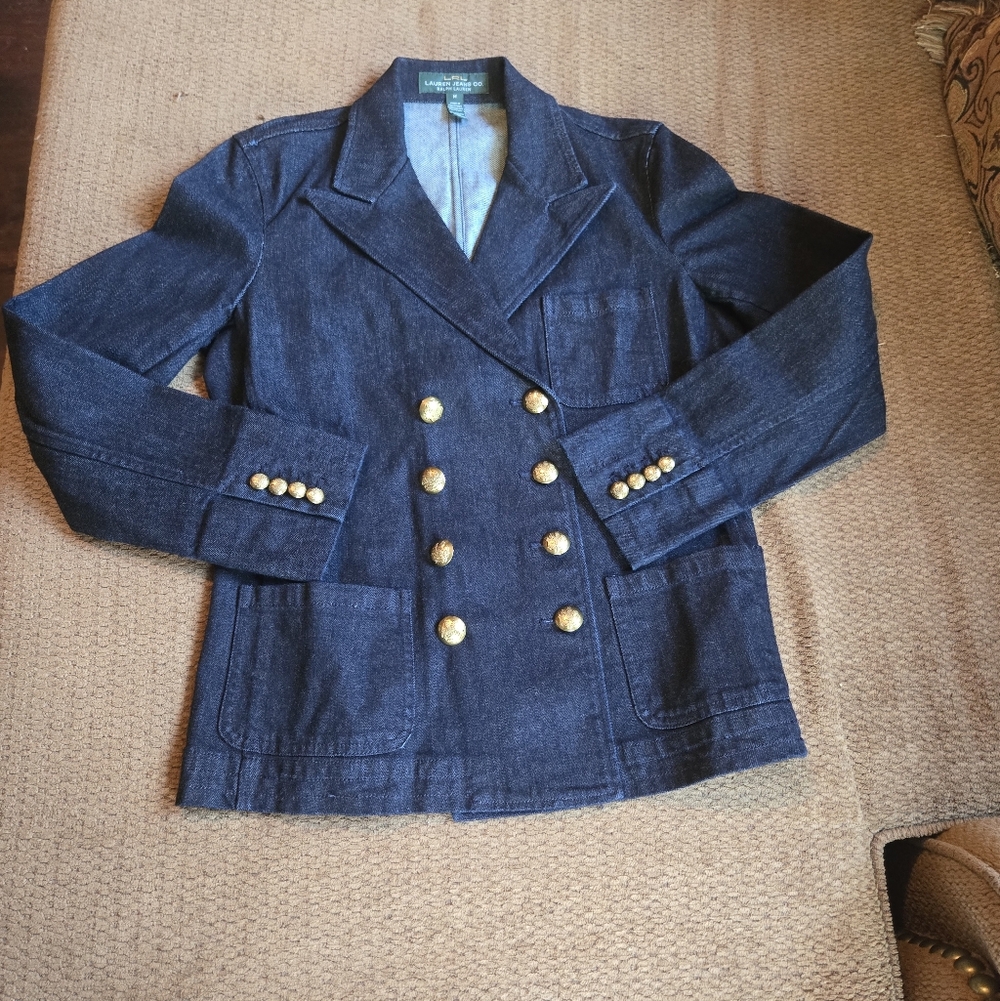 Ralph Lauren Dark Blue Denim Jacket, Size Medium